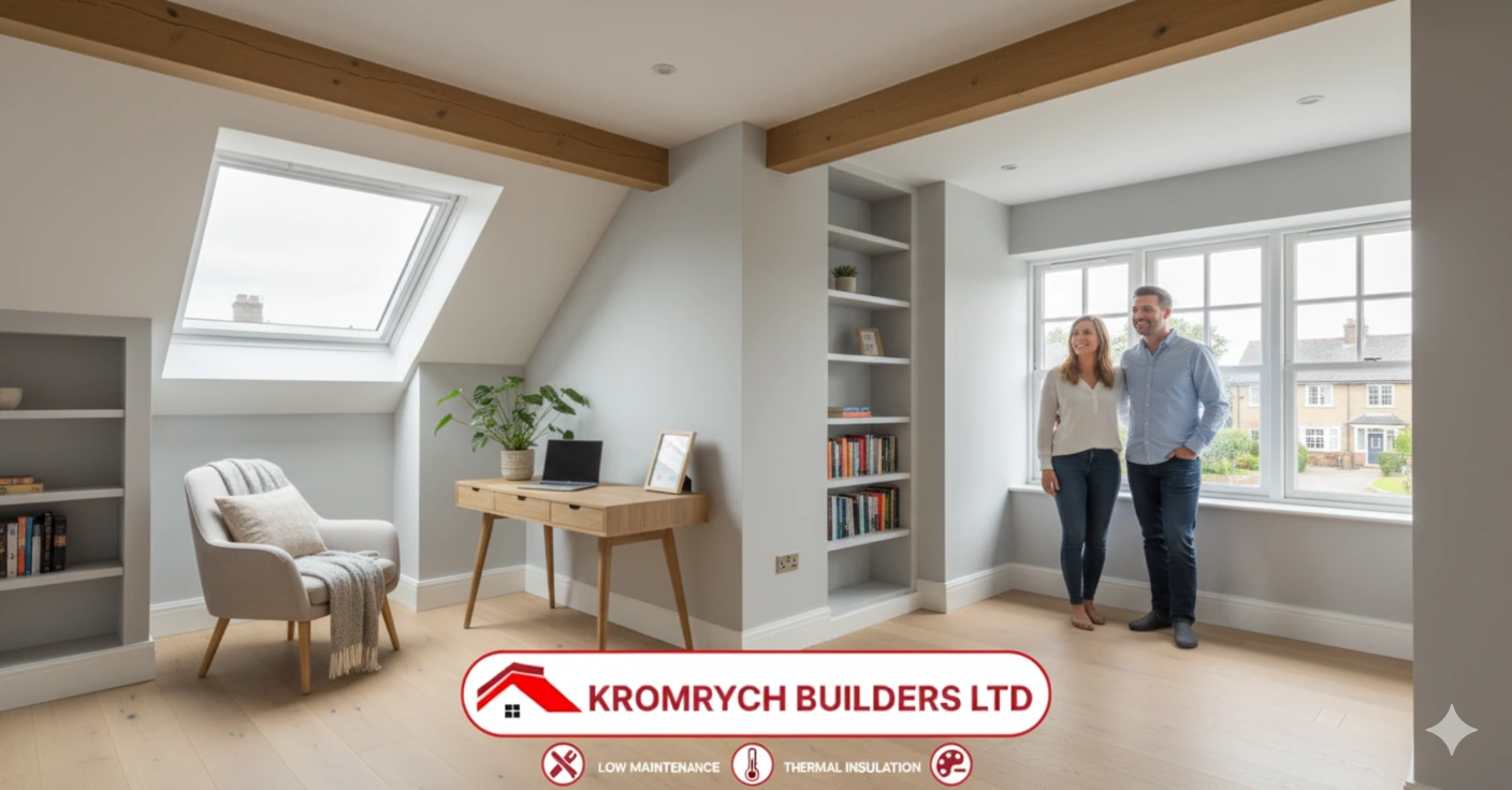 Professional loft conversion company in the UK transforming attic space into a modern room